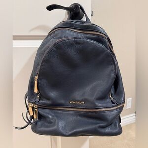 Michael Kors Navy Leather Backpack